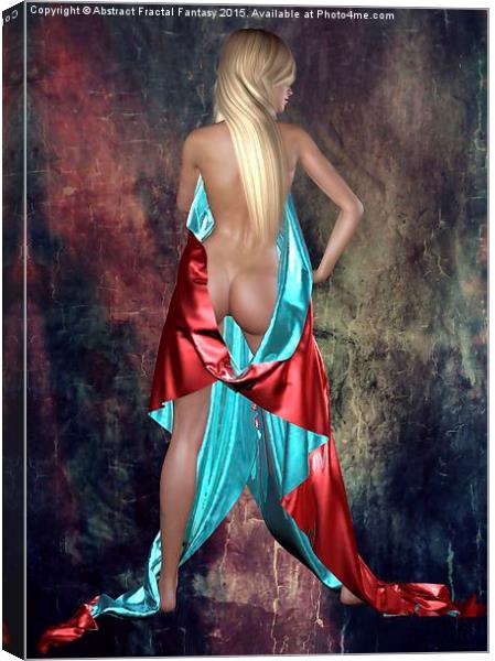  Nude with drape back view Canvas Print by Abstract  Fractal Fantasy