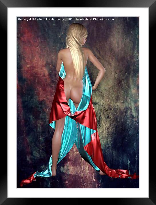  Nude with drape back view Framed Mounted Print by Abstract  Fractal Fantasy
