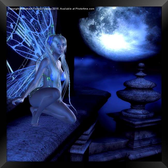  Night Flight Fantasy fairy Girl Framed Print by Abstract  Fractal Fantasy