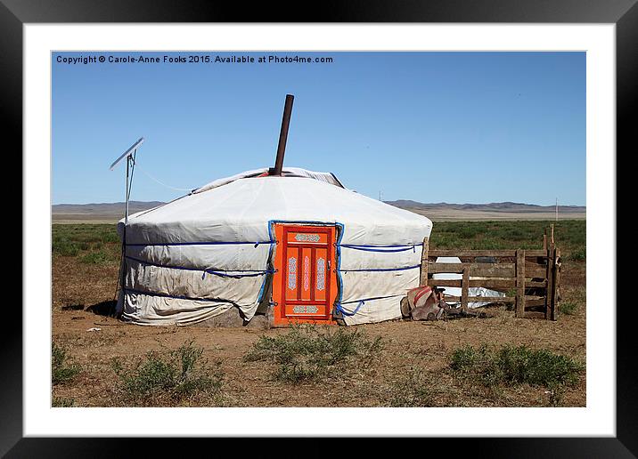 Nomads' House in the Gobi Desert, Mongolia Framed Mounted Print by Carole-Anne Fooks