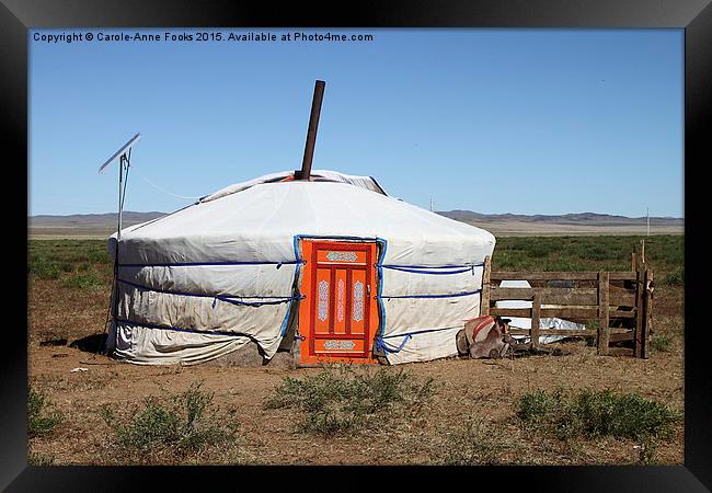  Nomads' House in the Gobi Desert, Mongolia Framed Print by Carole-Anne Fooks