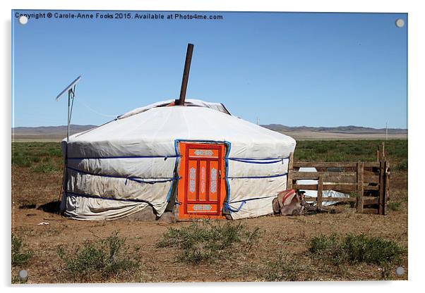  Nomads' House in the Gobi Desert, Mongolia Acrylic by Carole-Anne Fooks
