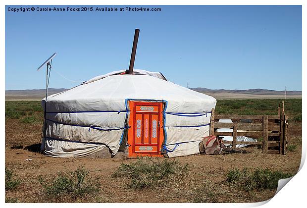  Nomads' House in the Gobi Desert, Mongolia Print by Carole-Anne Fooks