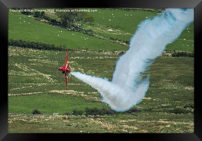  Red Arrows fast & low....smoke on... Framed Print by Max Stevens