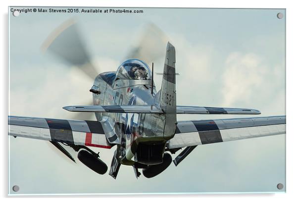  Mustang P51D "Marinell" gear up! Acrylic by Max Stevens