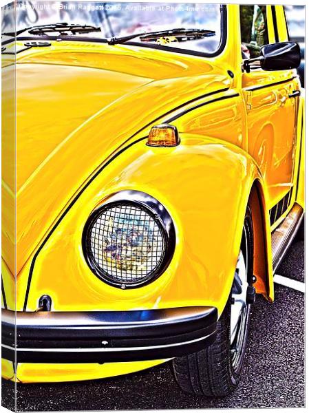  Yellow VW Volkswagen Beetle car Canvas Print by Brian  Raggatt