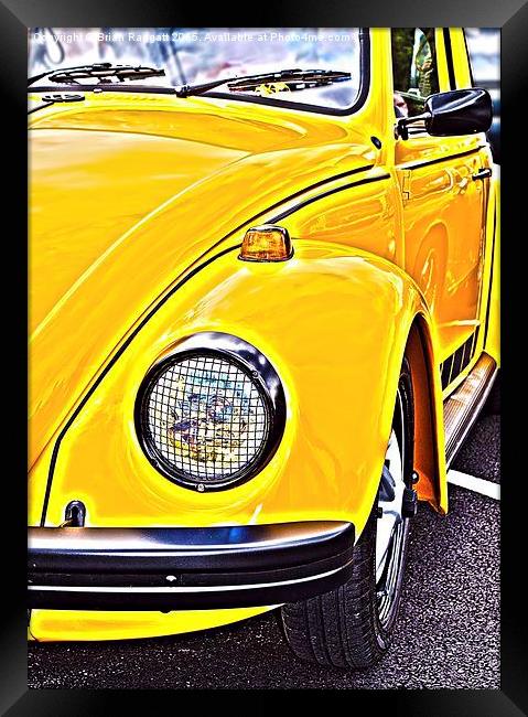  Yellow VW Volkswagen Beetle car Framed Print by Brian  Raggatt