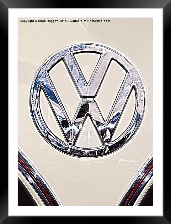 Volkswagen VW Camper Logo Badge Framed Mounted Print by Brian  Raggatt