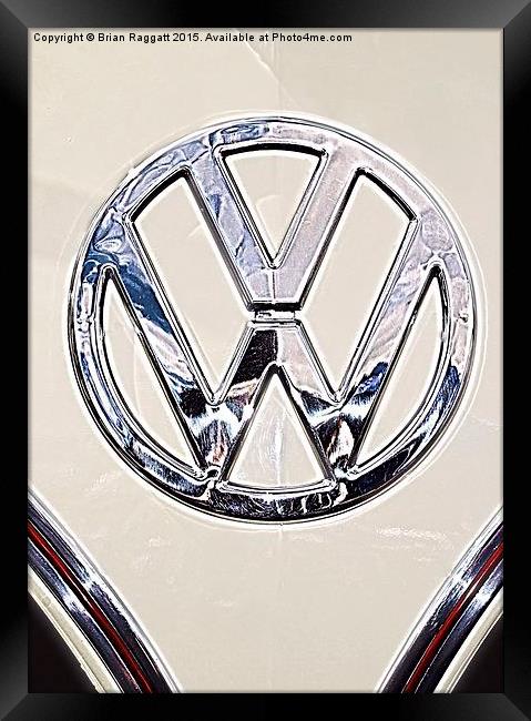 Volkswagen VW Camper Logo Badge Framed Print by Brian  Raggatt