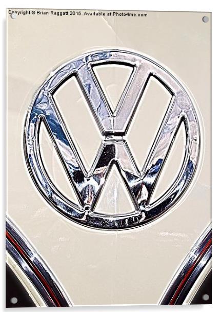 Volkswagen VW Camper Logo Badge Acrylic by Brian  Raggatt