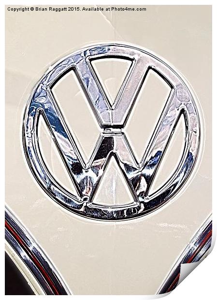 Volkswagen VW Camper Logo Badge Print by Brian  Raggatt