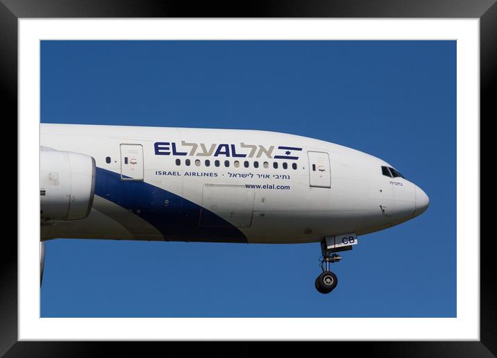 El Al Boeing 777 Framed Mounted Print by David Pyatt