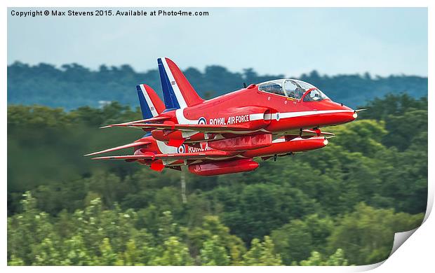  Red Arrows pair take off low Print by Max Stevens
