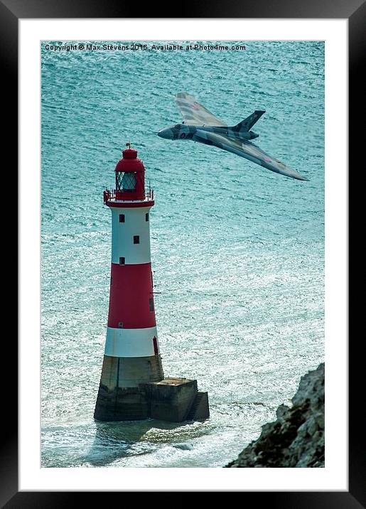  The Vulcan rounds Beachy Head lighthouse during h Framed Mounted Print by Max Stevens