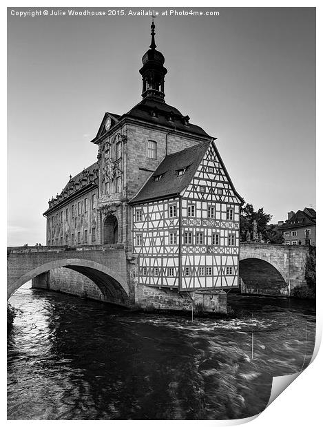 Bamberg Old Town Hall Print by Julie Woodhouse