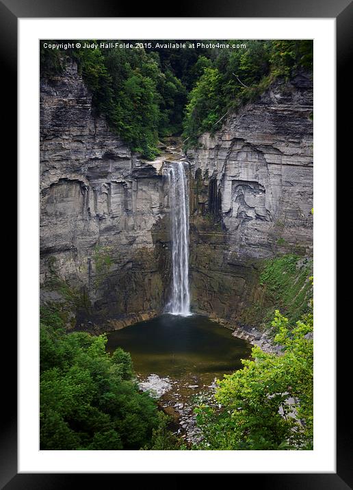  New York Mountain Waterfall Framed Mounted Print by Judy Hall-Folde