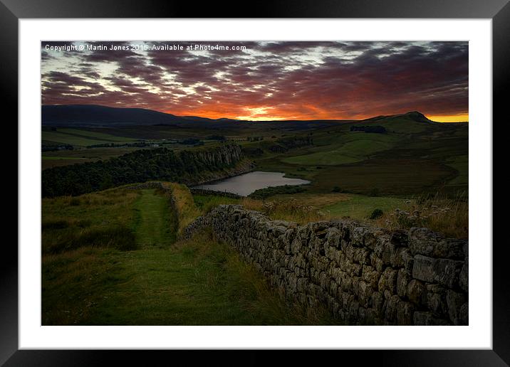  Sundown over the Roman Wall at Sewingshields Crag Framed Mounted Print by K7 Photography