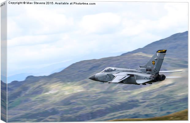  RAF Tornado F3 of 111 sqn flies low through Snowd Canvas Print by Max Stevens