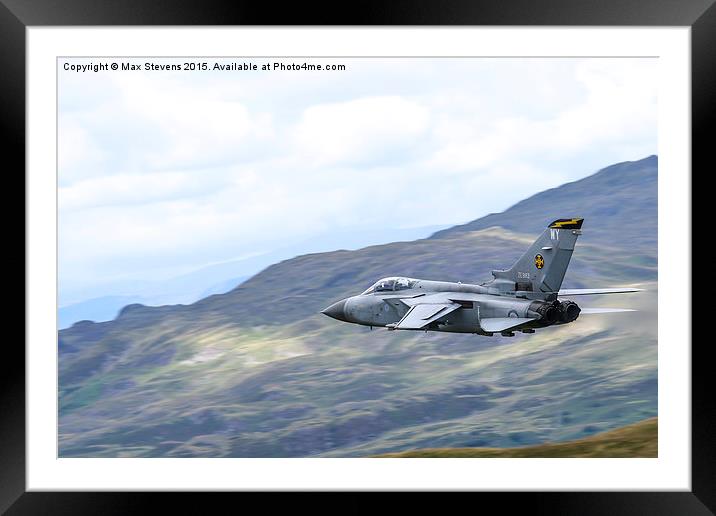  RAF Tornado F3 of 111 sqn flies low through Snowd Framed Mounted Print by Max Stevens