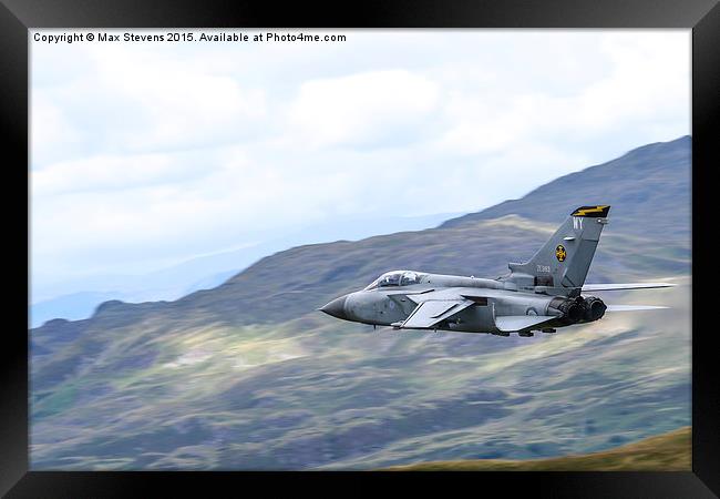  RAF Tornado F3 of 111 sqn flies low through Snowd Framed Print by Max Stevens