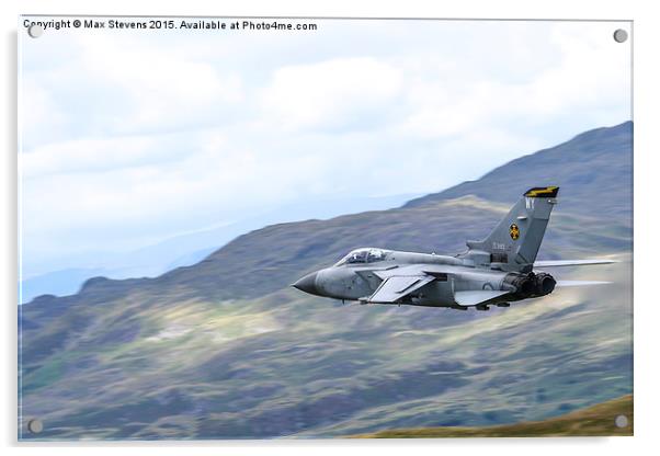  RAF Tornado F3 of 111 sqn flies low through Snowd Acrylic by Max Stevens