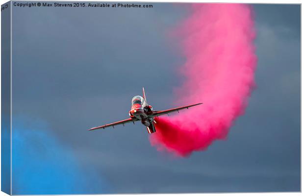  Red Arrows Synchro1 pulls out Canvas Print by Max Stevens