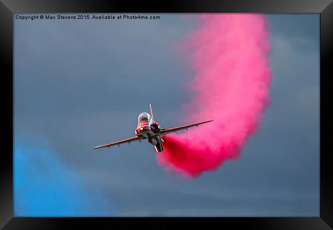  Red Arrows Synchro1 pulls out Framed Print by Max Stevens