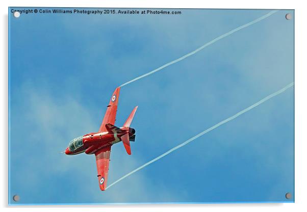  A Red Arrow breaks to Land at Farnborough 2015  Acrylic by Colin Williams Photography