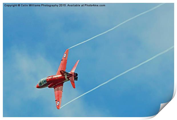  A Red Arrow breaks to Land at Farnborough 2015  Print by Colin Williams Photography
