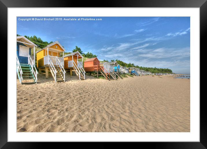  Beach huts at Wells-Next-The-Sea, Norfolk Framed Mounted Print by David Birchall