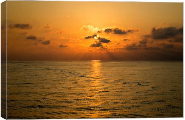 Sunrise Over The Adriatic Sea Canvas Print by Roger Green