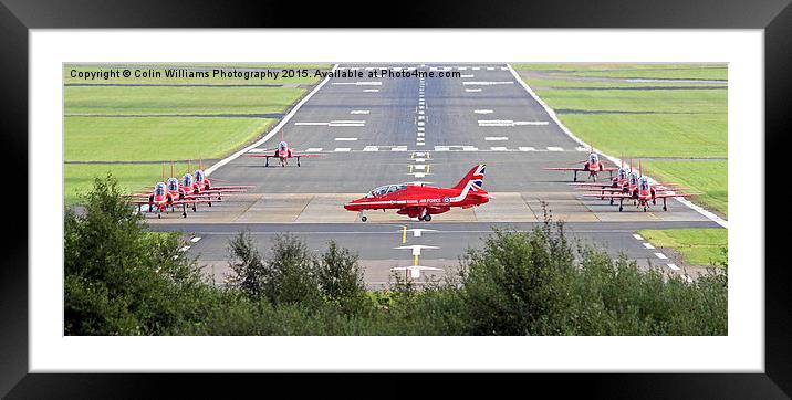  Red Arrows Landing At Farnborough 2015  Framed Mounted Print by Colin Williams Photography