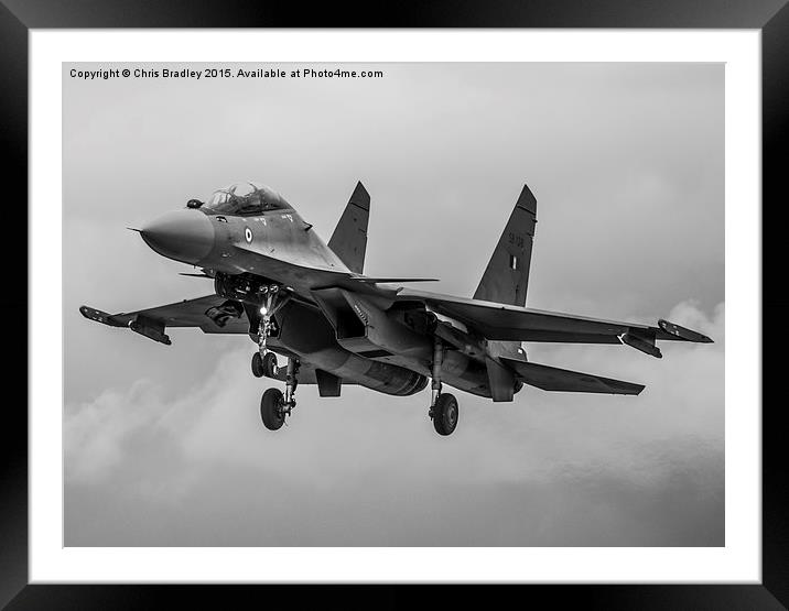  Indian airforce sukhoi su-30 Framed Mounted Print by Chris Bradley