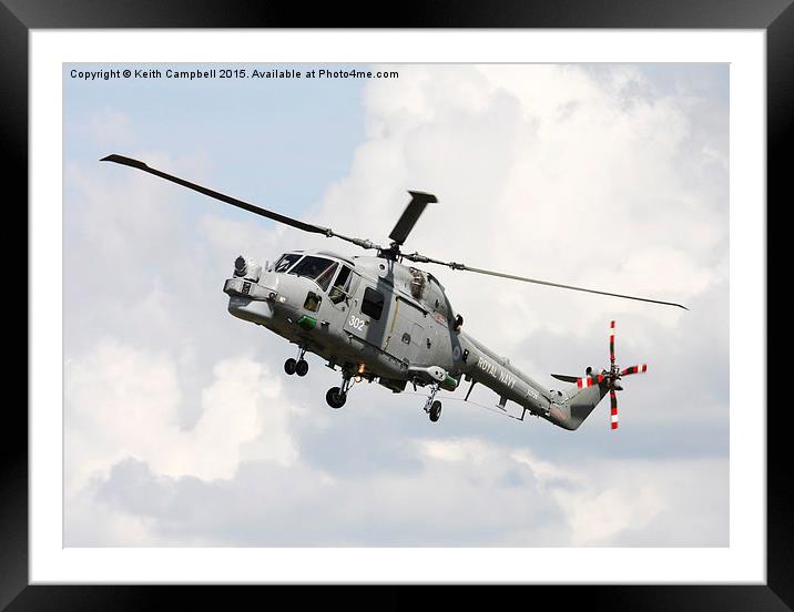  Royal Navy Lynx XZ726 Framed Mounted Print by Keith Campbell