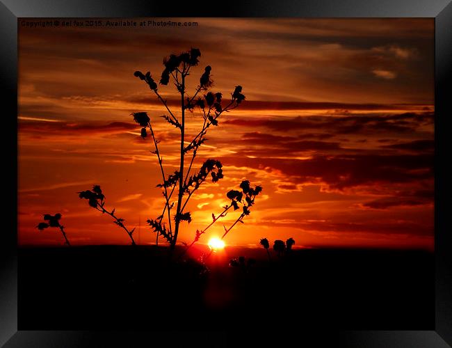  Sunset over the hill Framed Print by Derrick Fox Lomax
