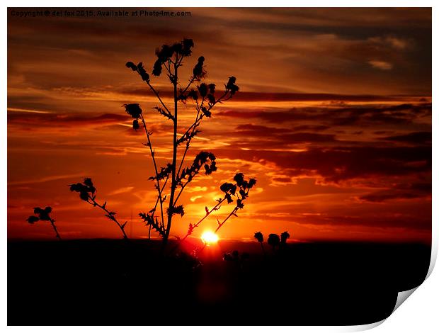  Sunset over the hill Print by Derrick Fox Lomax