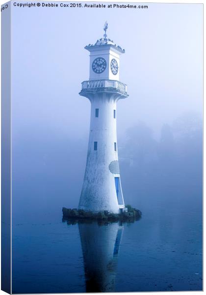  Blue winter morning at the lighthouse Canvas Print by Debbie Cox