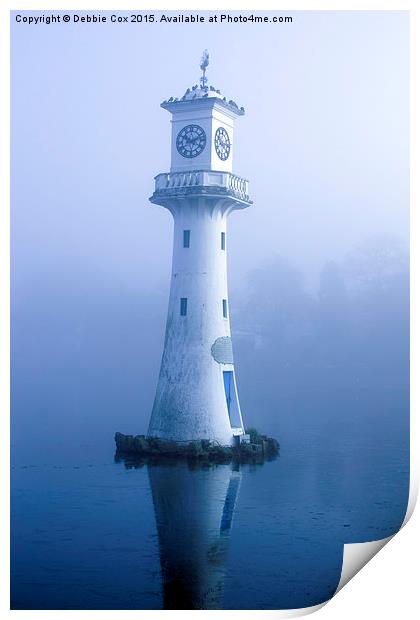  Blue winter morning at the lighthouse Print by Debbie Cox