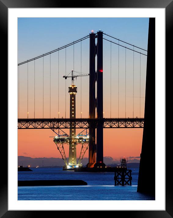  Forth Bridges at sunset Framed Mounted Print by Tommy Dickson
