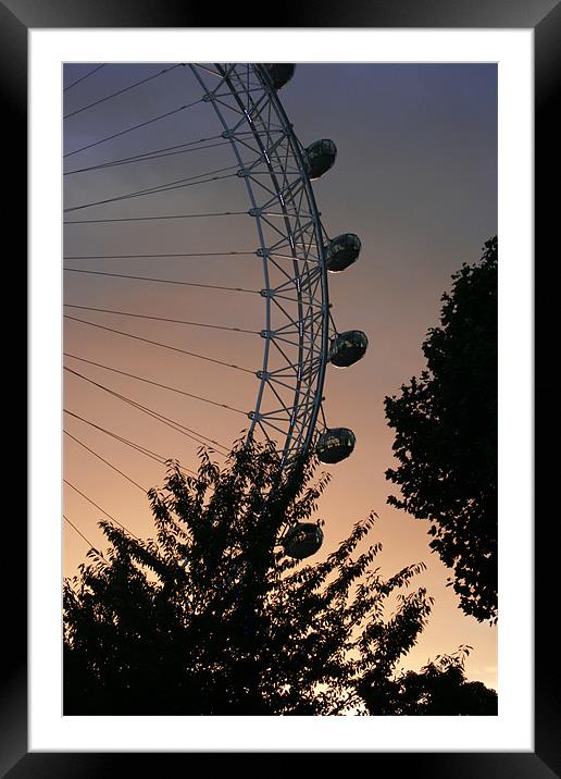 London Eye Silhouette Framed Mounted Print by Simon Case