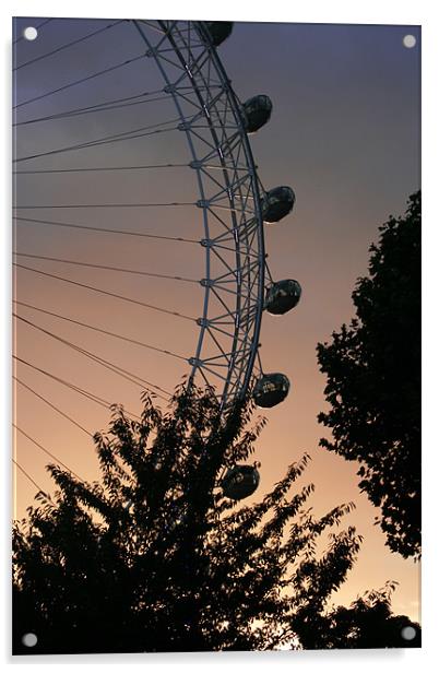 London Eye Silhouette Acrylic by Simon Case