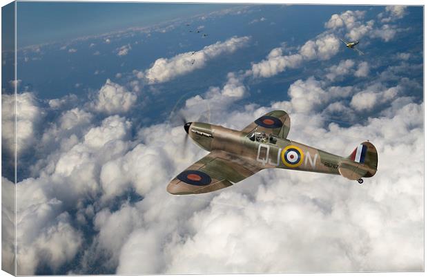 Up against it: Battle of Britain Spitfire Canvas Print by Gary Eason