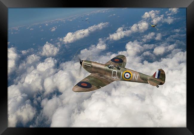Up against it: Battle of Britain Spitfire Framed Print by Gary Eason