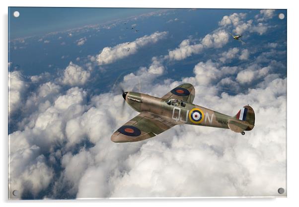 Up against it: Battle of Britain Spitfire Acrylic by Gary Eason