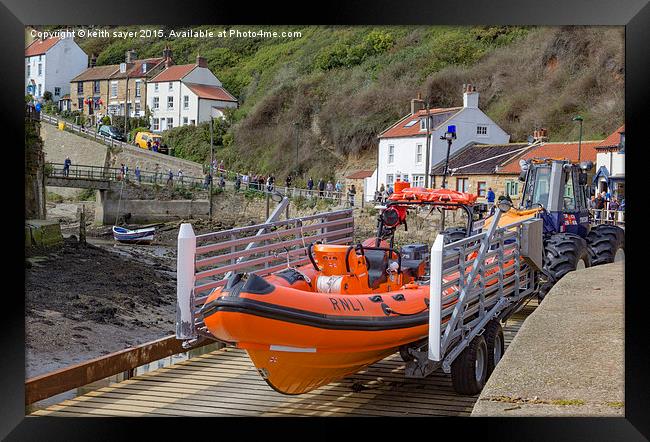  Staithes Inshore Lifeboat Framed Print by keith sayer