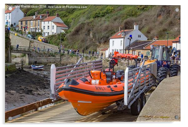  Staithes Inshore Lifeboat Acrylic by keith sayer