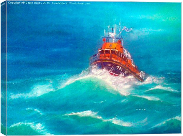  Mallaig Lifeboat. Canvas Print by Dawn Rigby