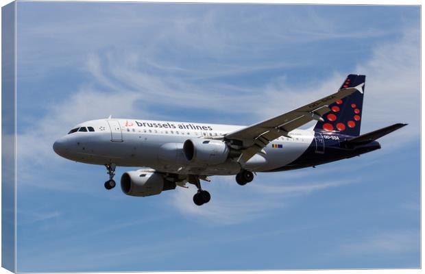Brussels Airlines Airbus A319 Canvas Print by David Pyatt