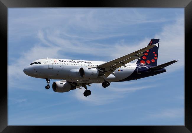 Brussels Airlines Airbus A319 Framed Print by David Pyatt