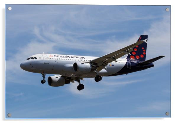 Brussels Airlines Airbus A319 Acrylic by David Pyatt
